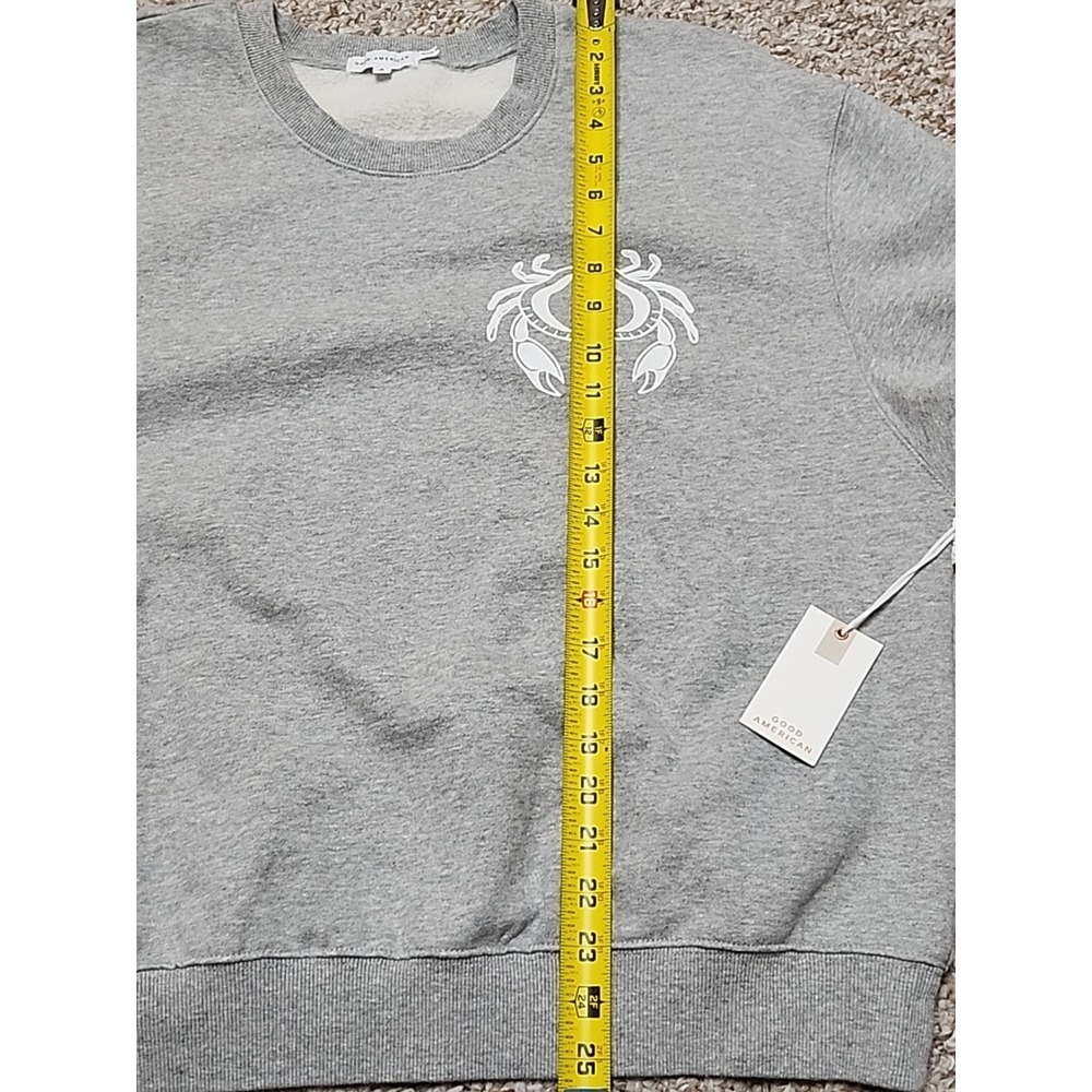 Good American Gray Crewneck Sweatshirt with White Logo NWT - Picture 7 of 16